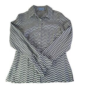 J. McLaughlin Wave Print Button-Up Shirt Size 4